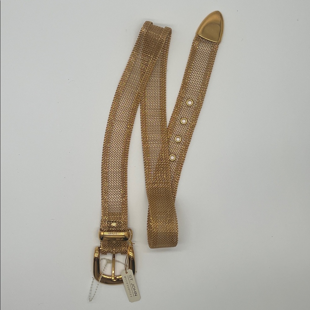 NWT St John Gold Chain Belt‎ Mesh Chain SZ XS